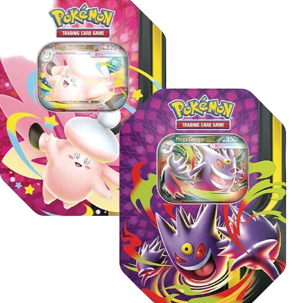 Mega Moonlit Tin Combo - Mega Gengar ex + Mega Clefable ex tins | Pokemon